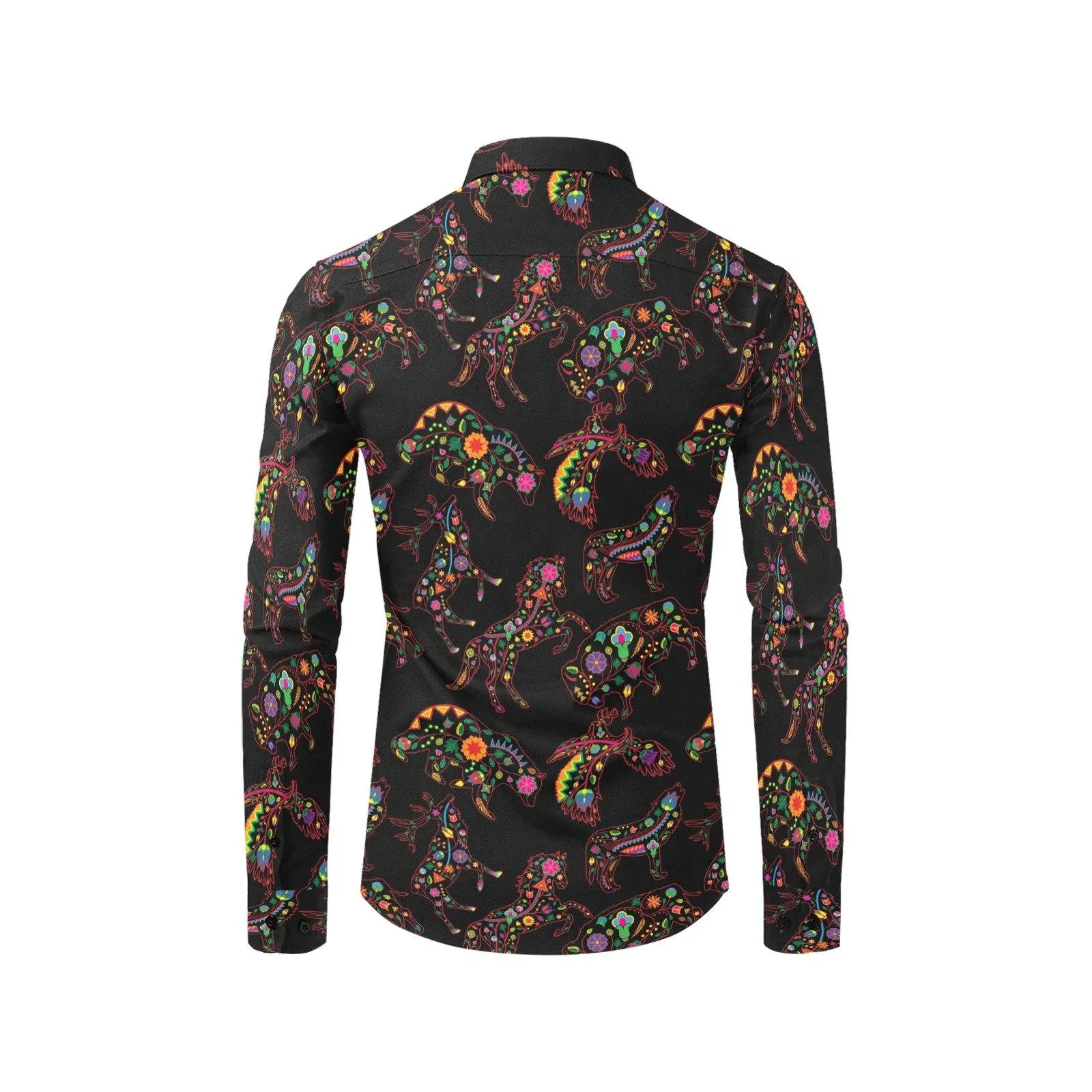 Neon Floral Animals Dress Shirt