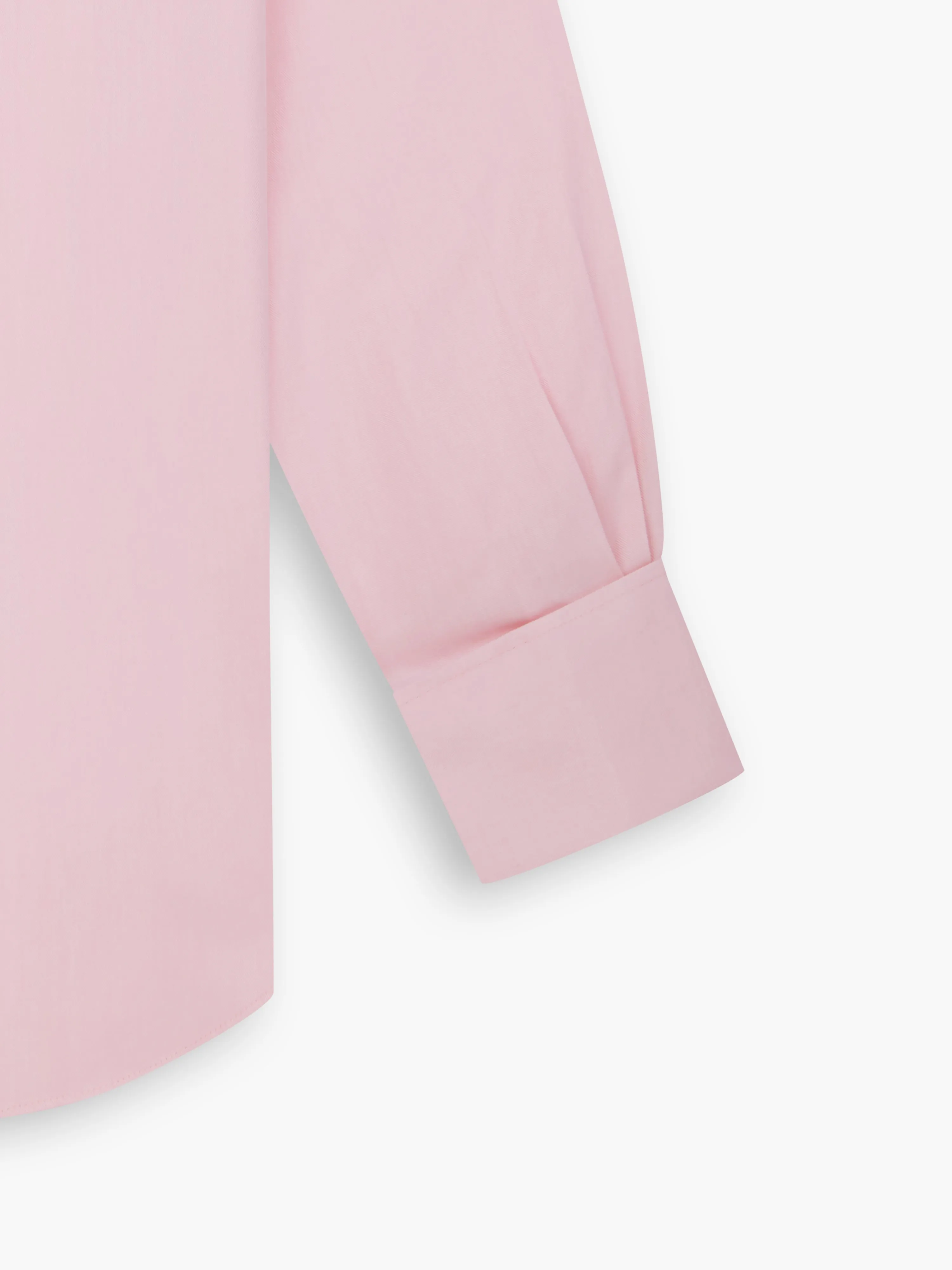 Non-Iron Pink Twill Fitted Dual Cuff Classic Collar Shirt