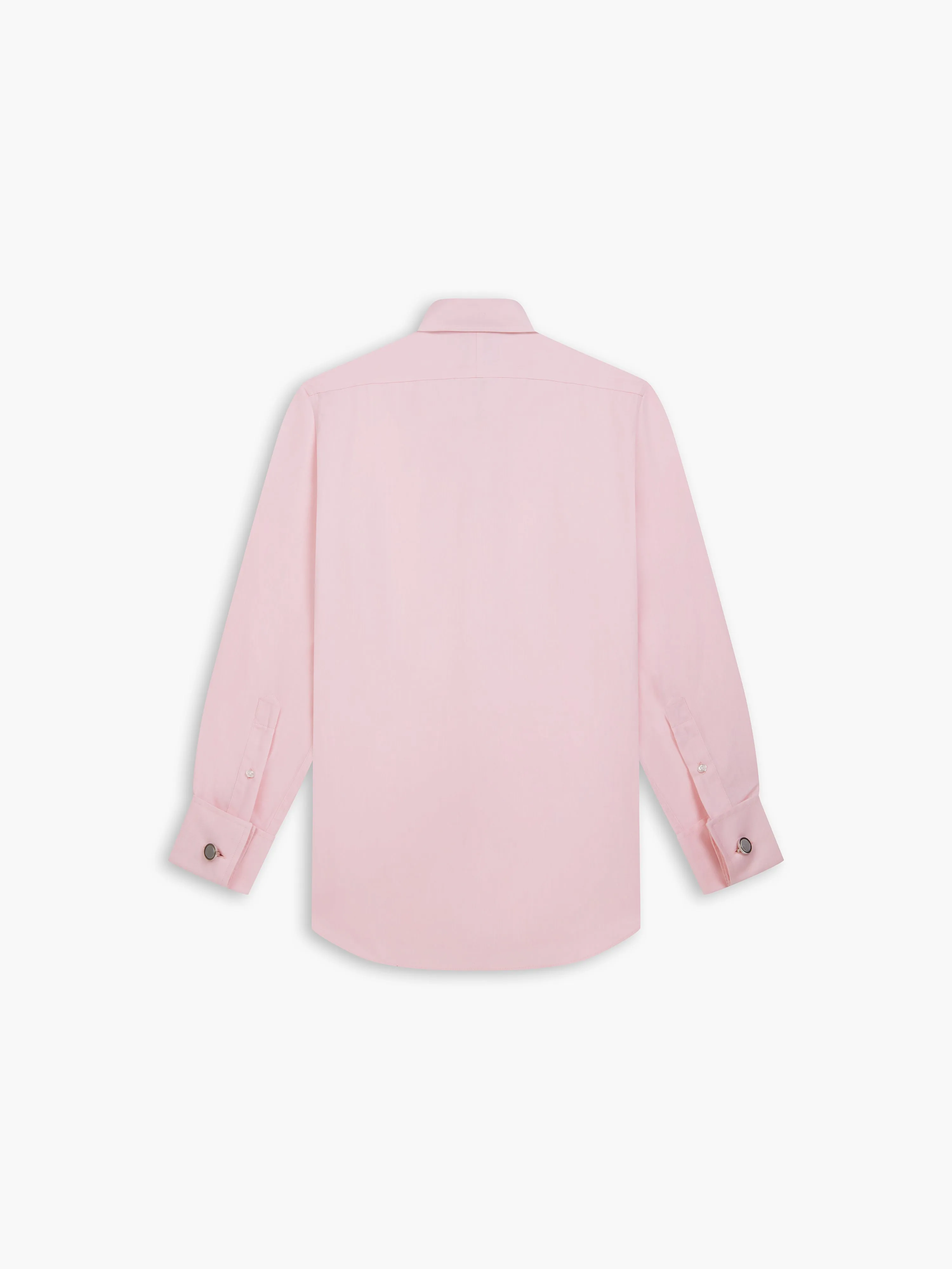 Non-Iron Pink Twill Fitted Dual Cuff Classic Collar Shirt