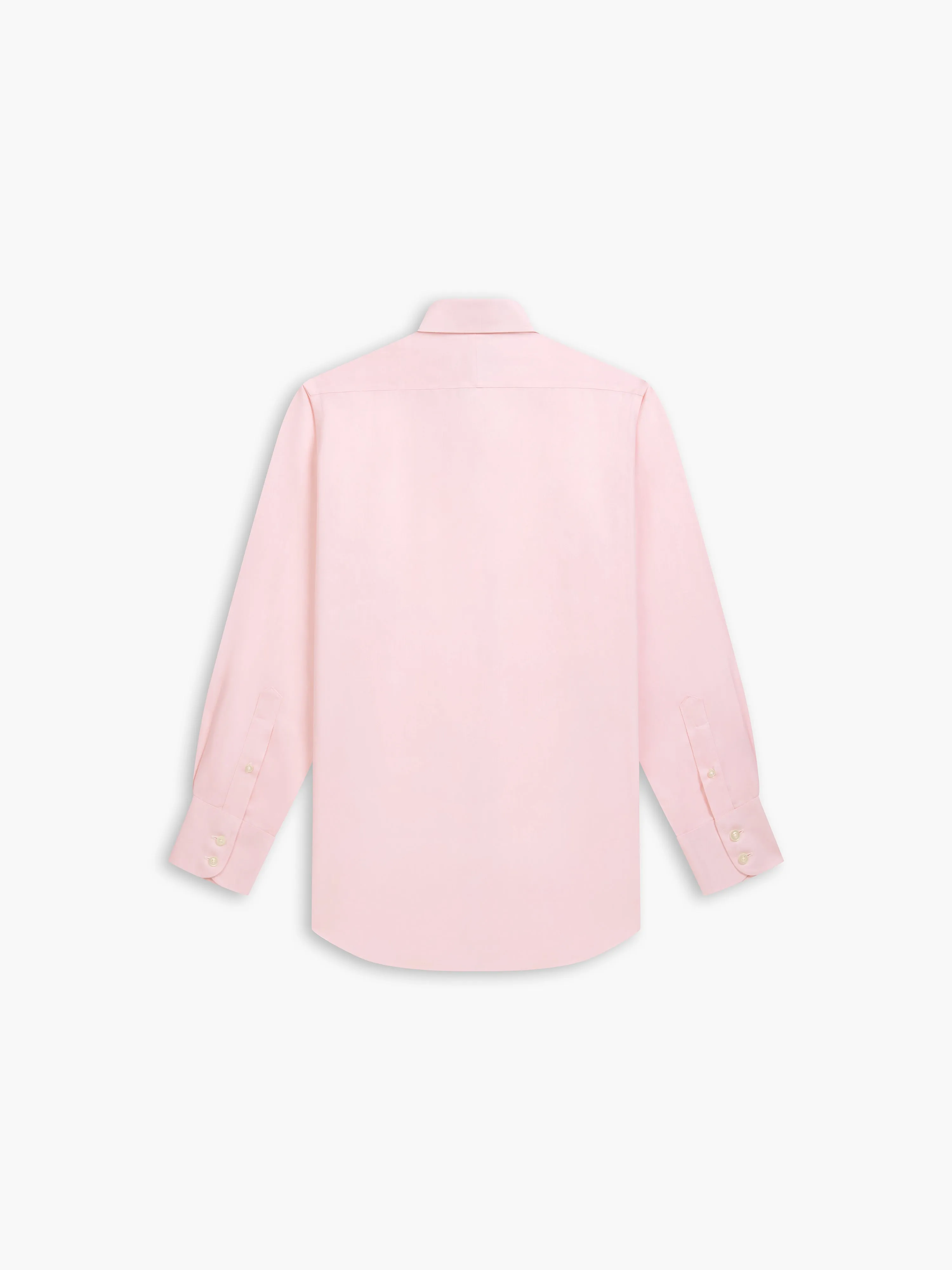 Non-Iron Pink Twill Fitted Single Cuff Classic Collar Shirt