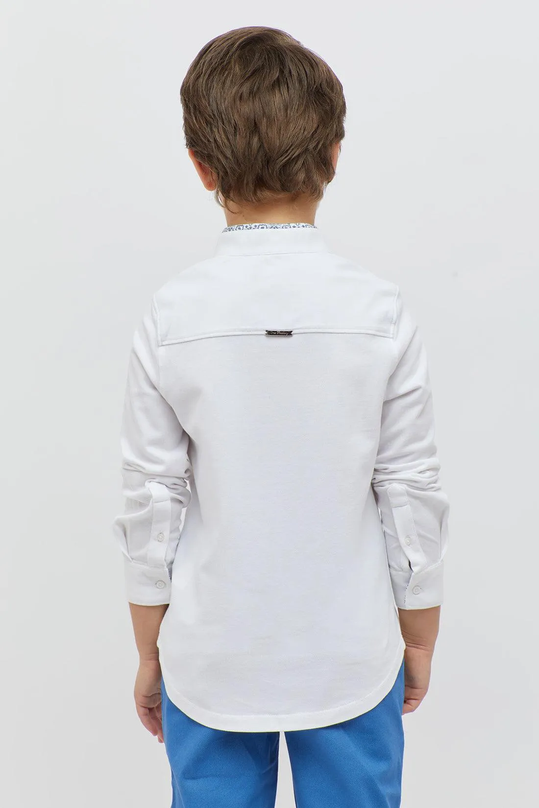 One Friday White Chinese Collar Shirt