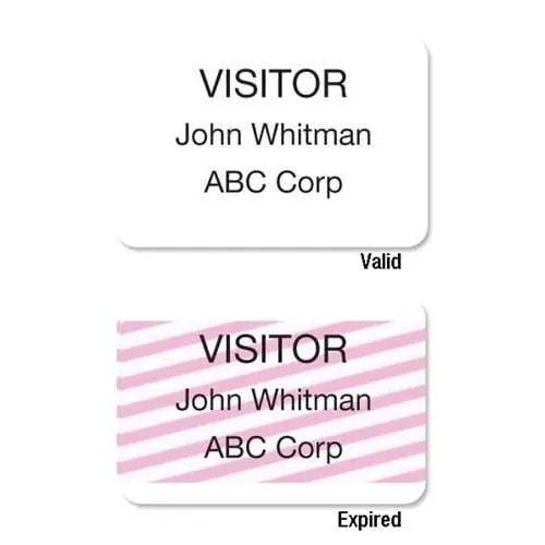 One-Step One Day Thermal Printable Self-Expiring Visitor Badges, Box of 500 (T2011)