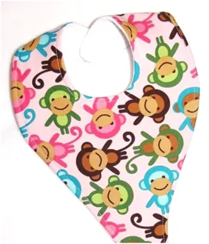 Pink Monkeys Bib (Drop-Me-Not)