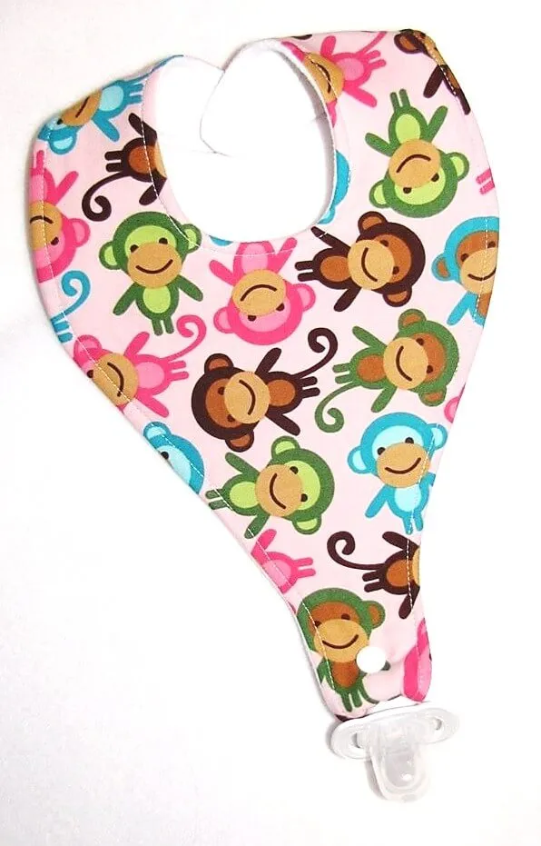 Pink Monkeys Bib (Drop-Me-Not)