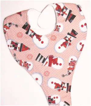 Pink Snowmen Bib (Drop-Me-Not)