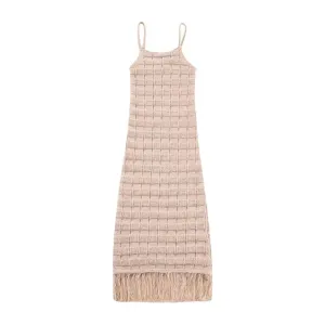 Pre Order:  Knitted Tassel Thin Strap Dress