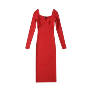 Pre Order:  Ribbed Midi Knitted Wrap Dress