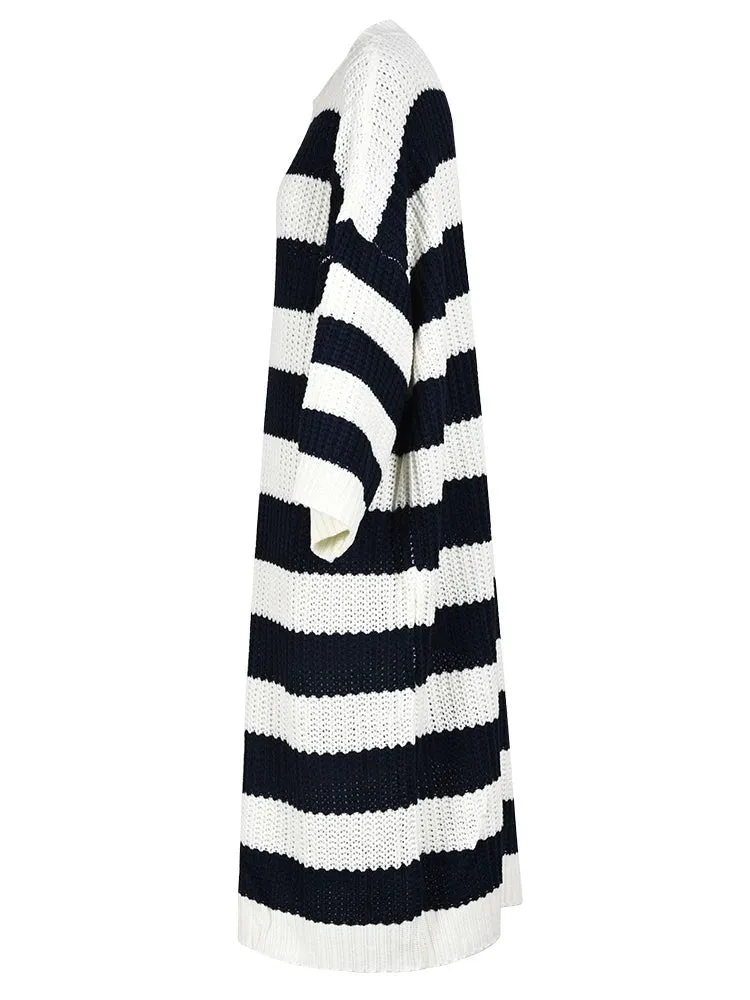 Pre Order:  Striped Loose Knitted Dress Sweater