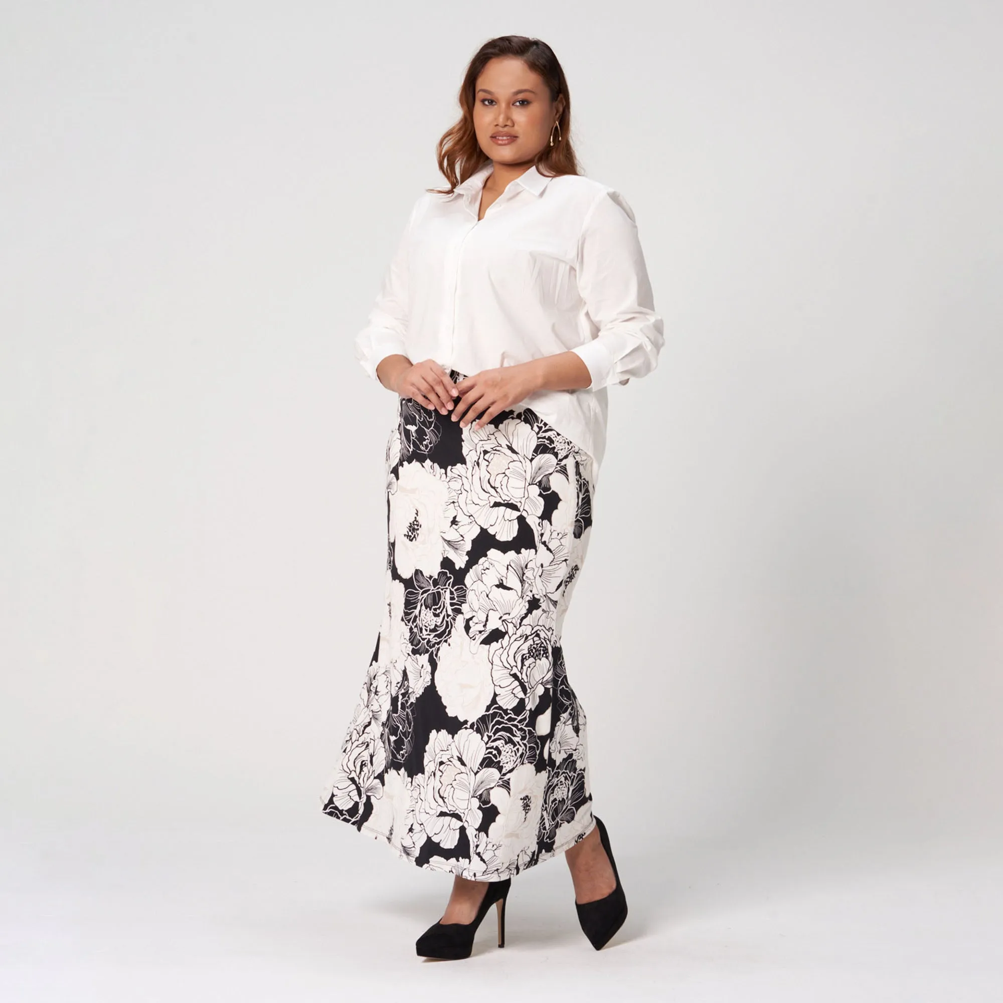 Printed Fit & Flare Skirt