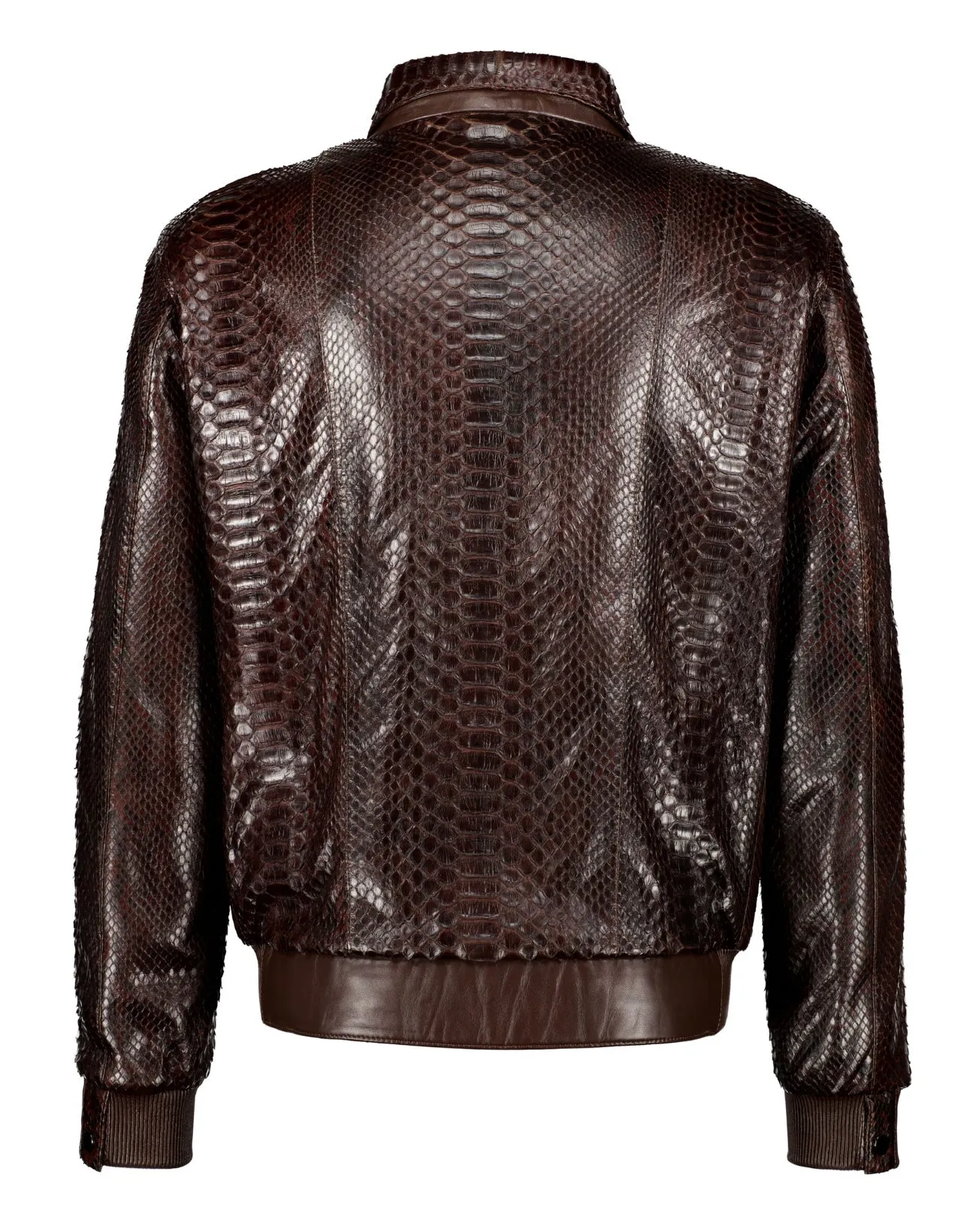 Python Leather Jacket - Brown