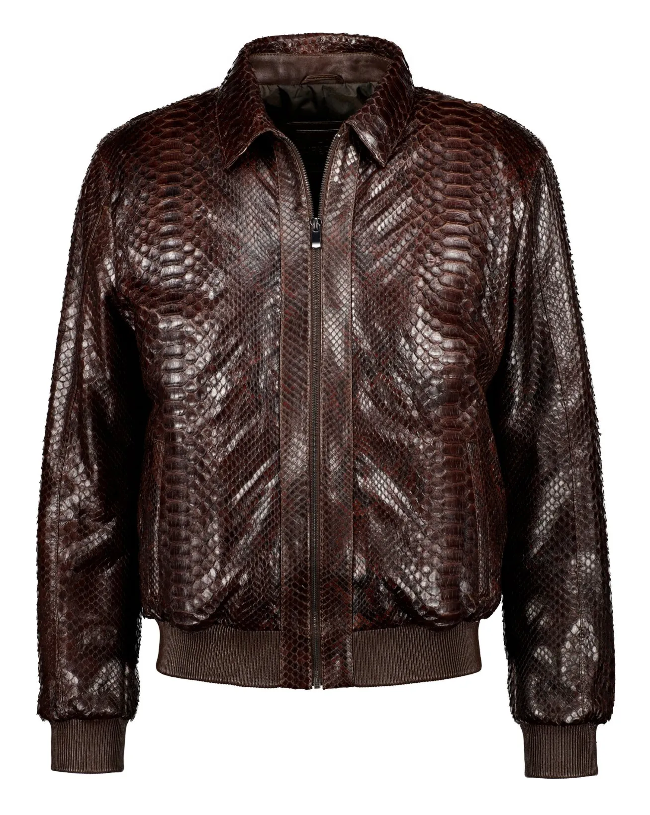 Python Leather Jacket - Brown