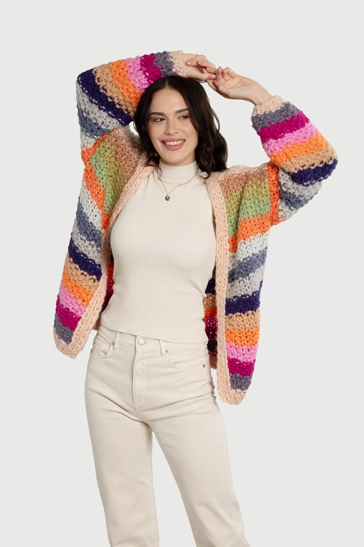 Rainbow Knitted Cardigan