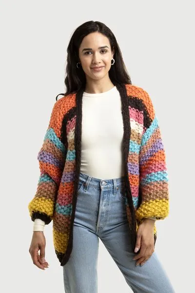 Rainbow Knitted Cardigan