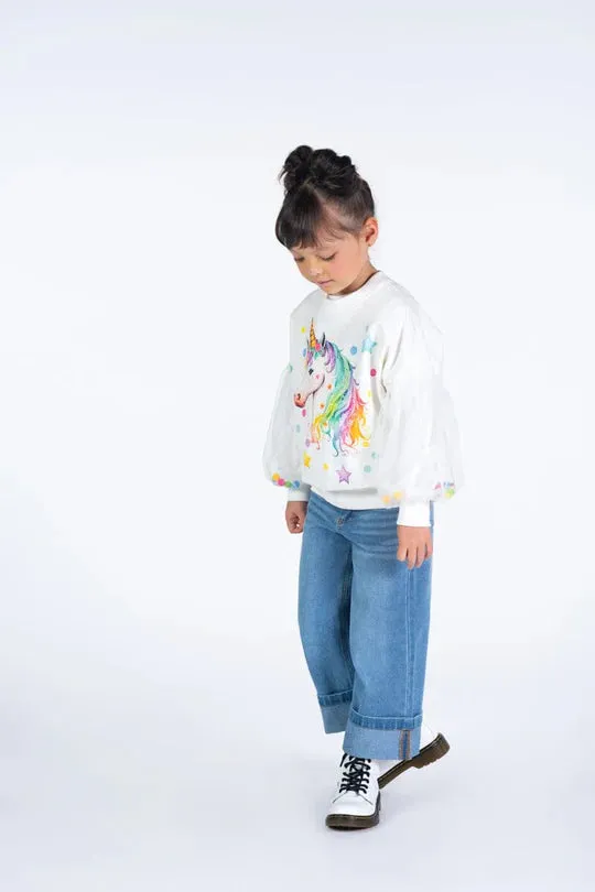 Rock Your Baby - Unicorn Tulle Sleeve Sweatshirt