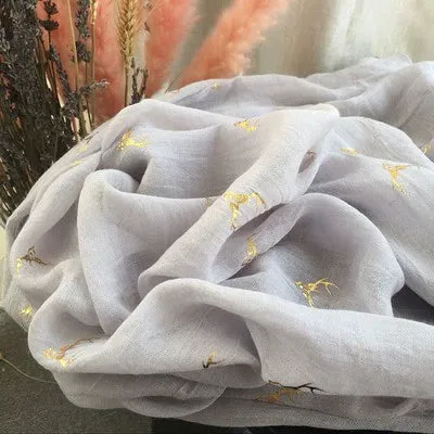 Romantic Gold Pattern Silk Scarf