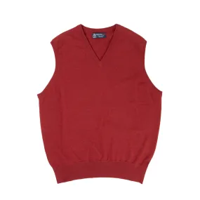 Russet Red Blenheim Cashmere Sleeveless V-Neck Sweater