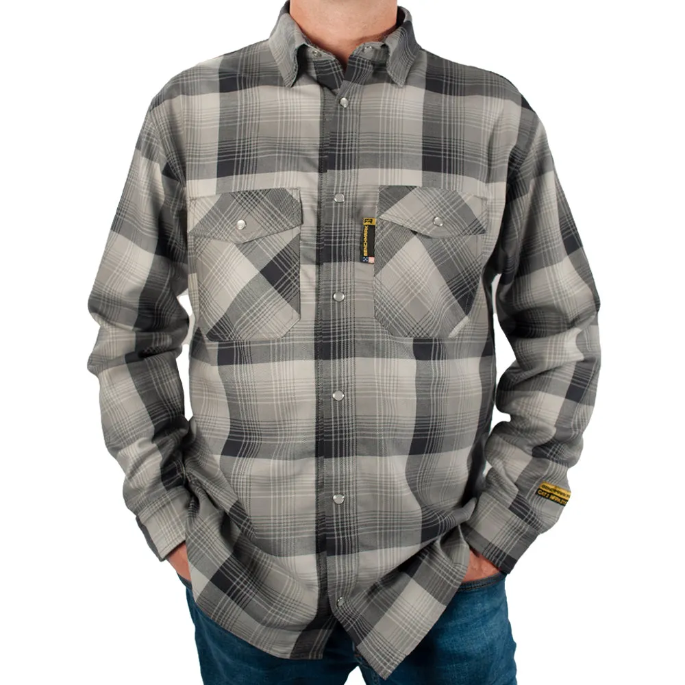 Santana Black and Silver FR Stretch Plaid Shirt