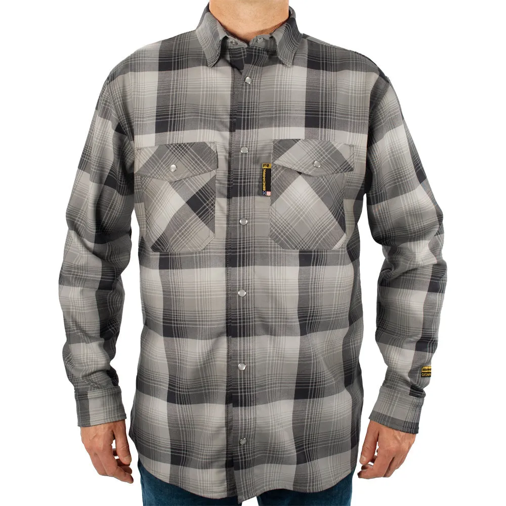 Santana Black and Silver FR Stretch Plaid Shirt