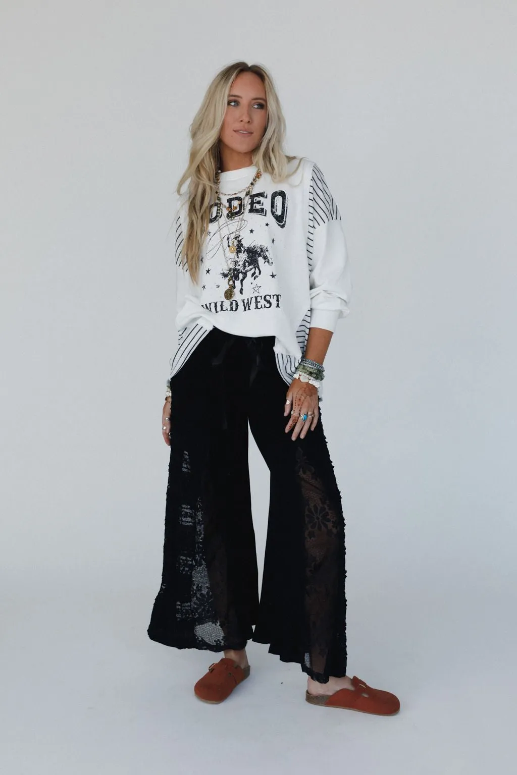 Sequoia Lace Wide Leg Pants - Black