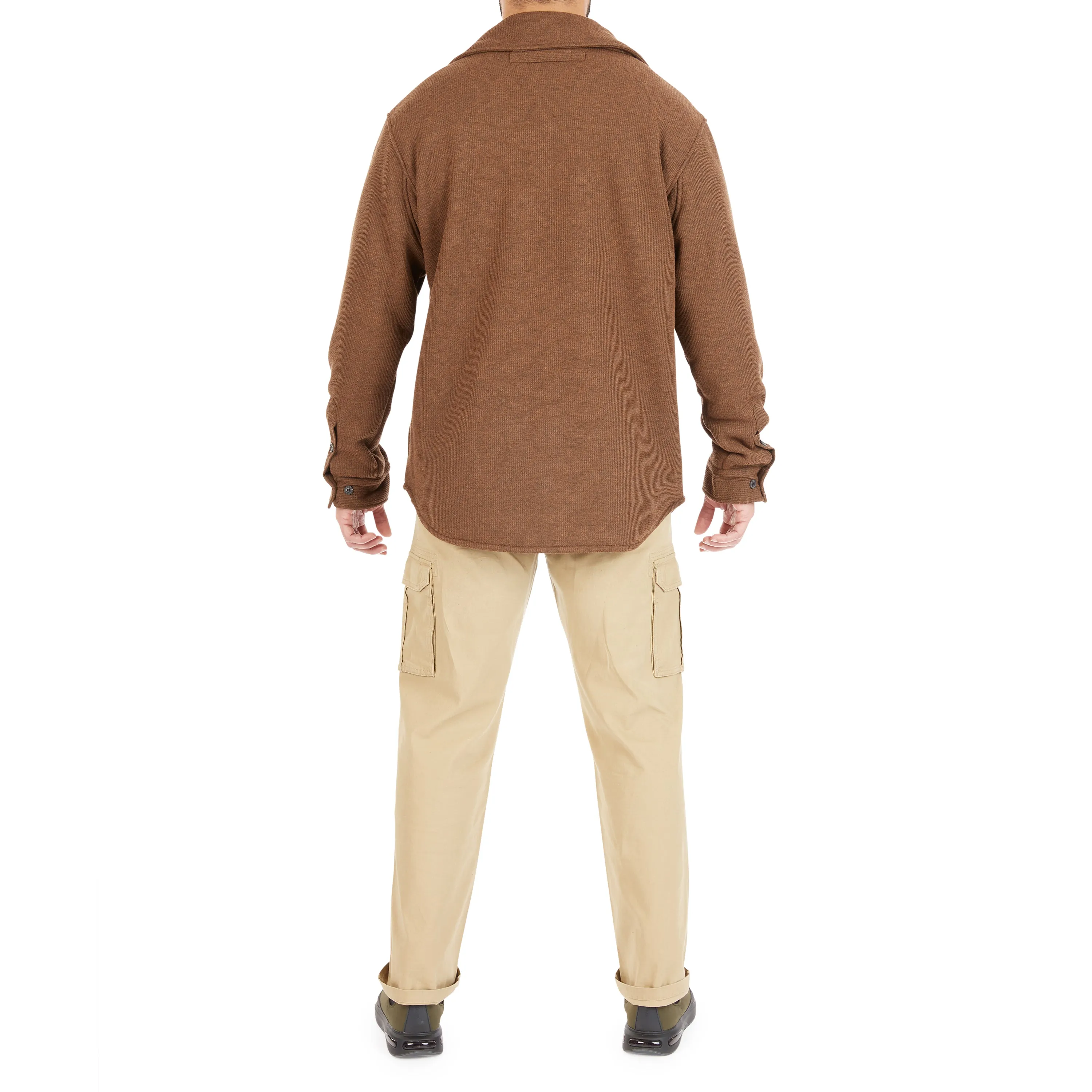 SHERPA-LINED HEATHERED THERMAL SHIRT-JACKET