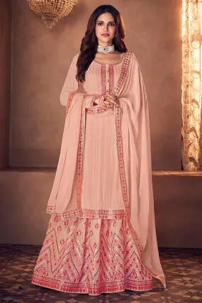 Significant Peach Lehenga Style Designer Suit