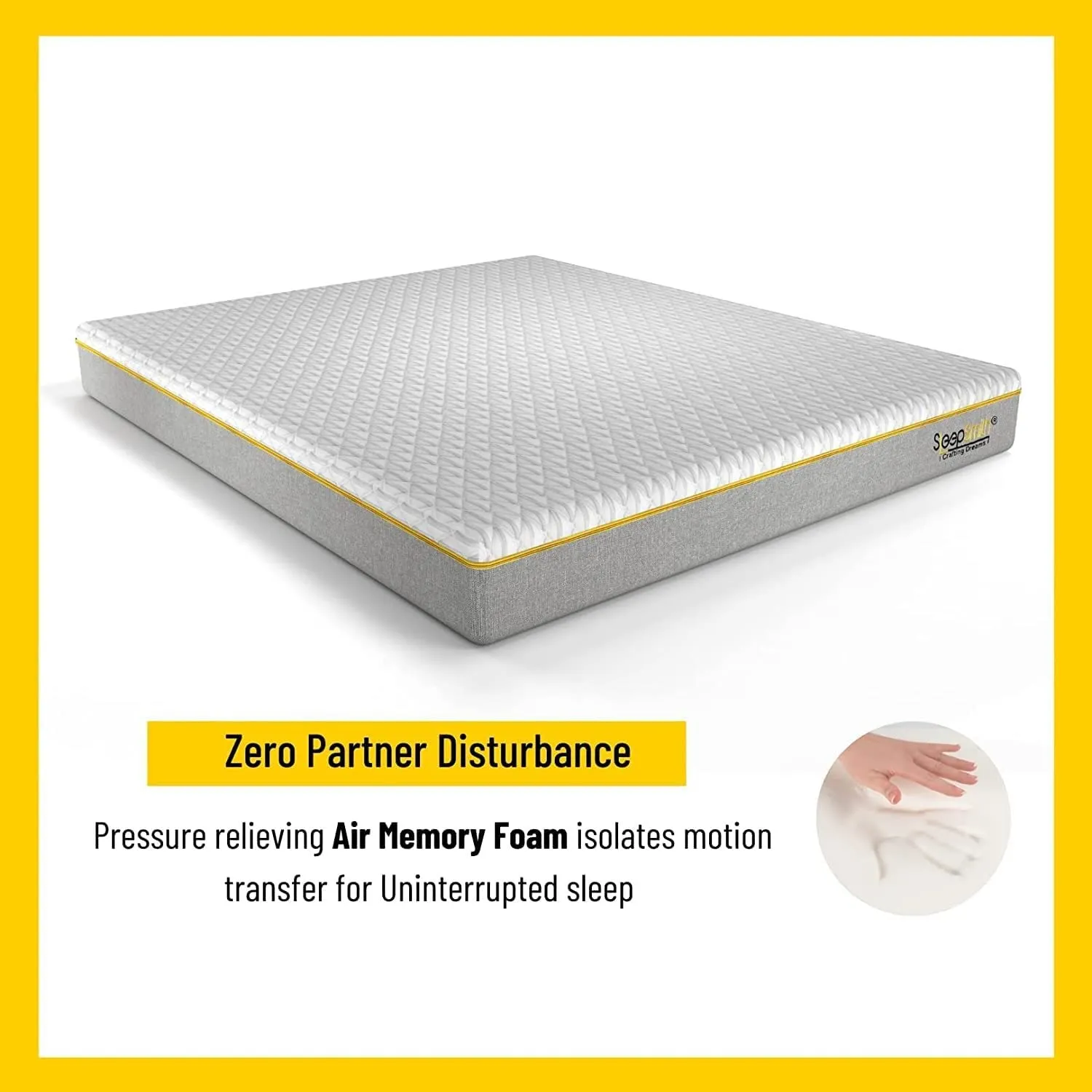 SleepSmith Premium Mattress, 3 Zoned Orthopedic Memory Foam Mattress, 6 inch Graphite Infused Cloud Foam, Active Cooling White Mattress, 72x70x6 Inches (Pack of 1, King Size)