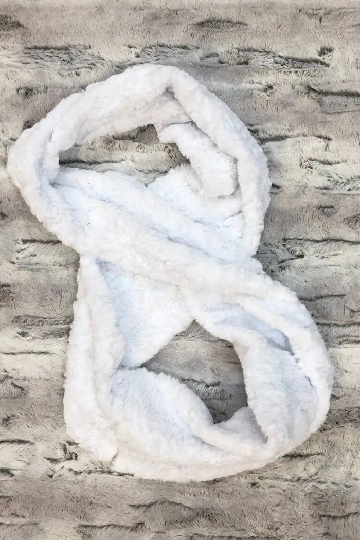 Snowdrift White Minky Infinity Scarf