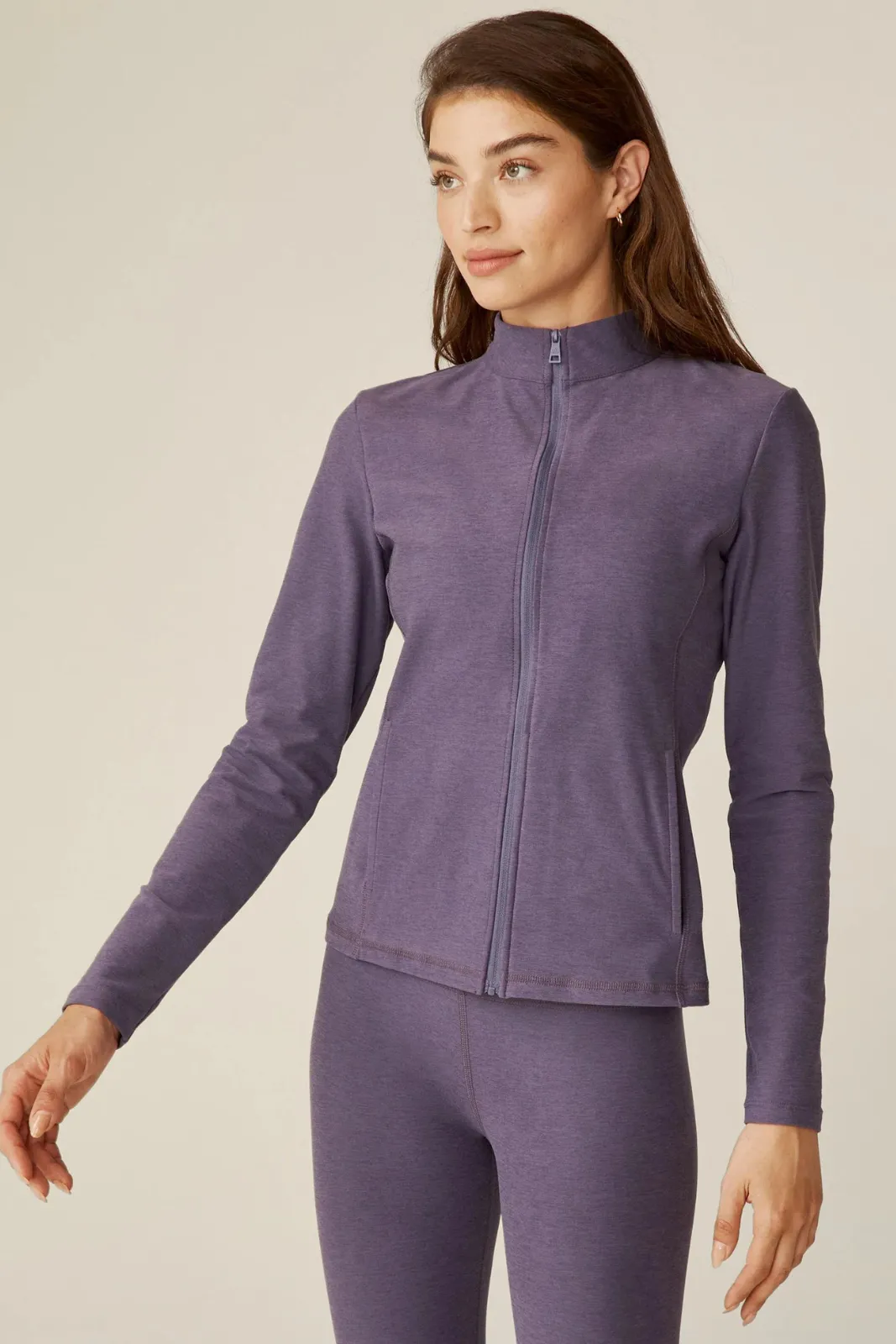 Spacedye On The Go Mock Neck Jacket, Purple Haze