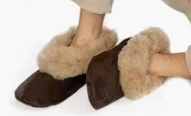 Suede and Fur Alpaca Slippers