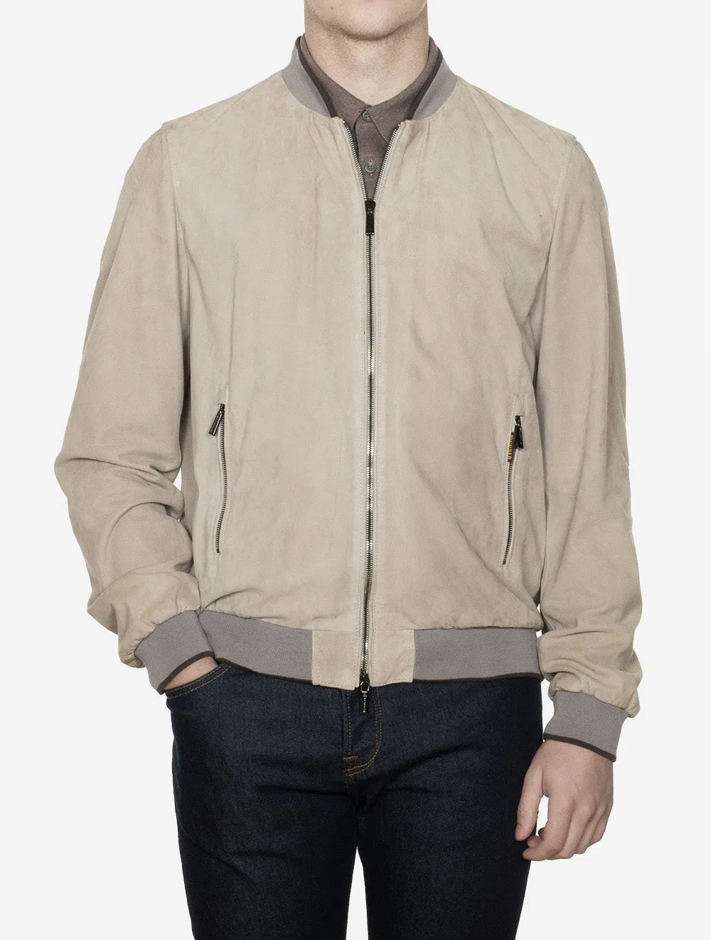 Suede Blouson Beige