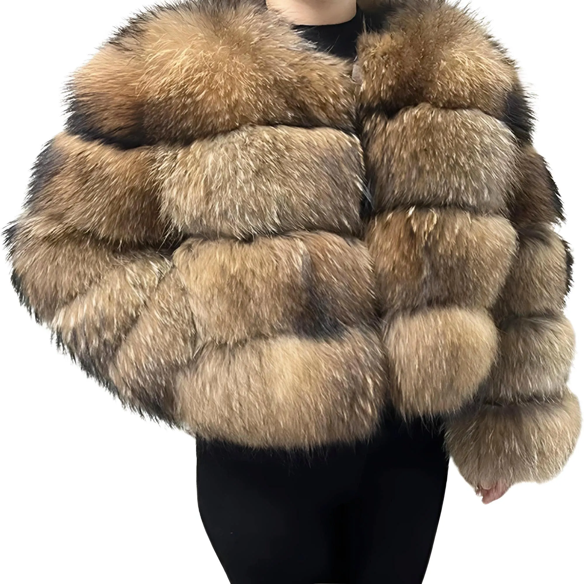 Super Hot Winter Luxury Women's Thick Real Fur Coat Natural Fox Fur Jacket Plus Size Jackets Female