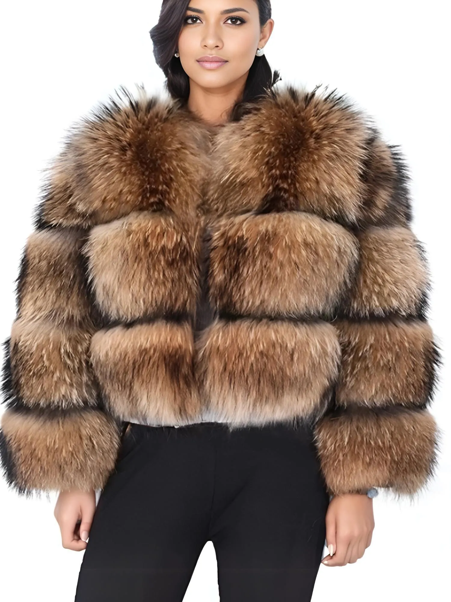 Super Hot Winter Luxury Women's Thick Real Fur Coat Natural Fox Fur Jacket Plus Size Jackets Female