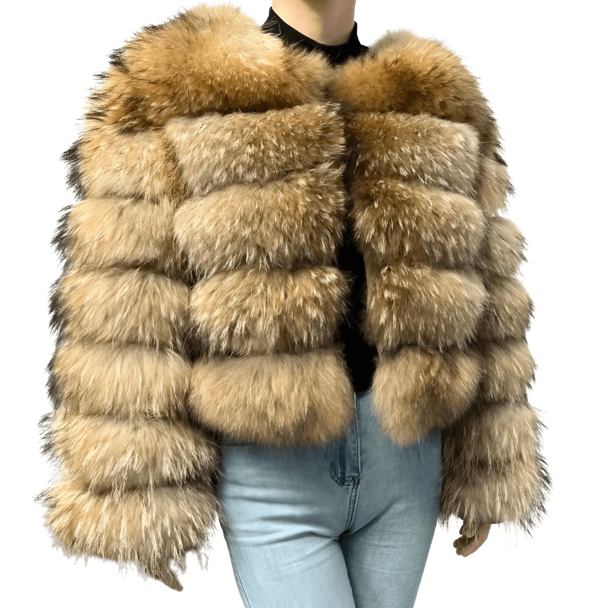 Super Hot Winter Luxury Women's Thick Real Fur Coat Natural Fox Fur Jacket Plus Size Jackets Female