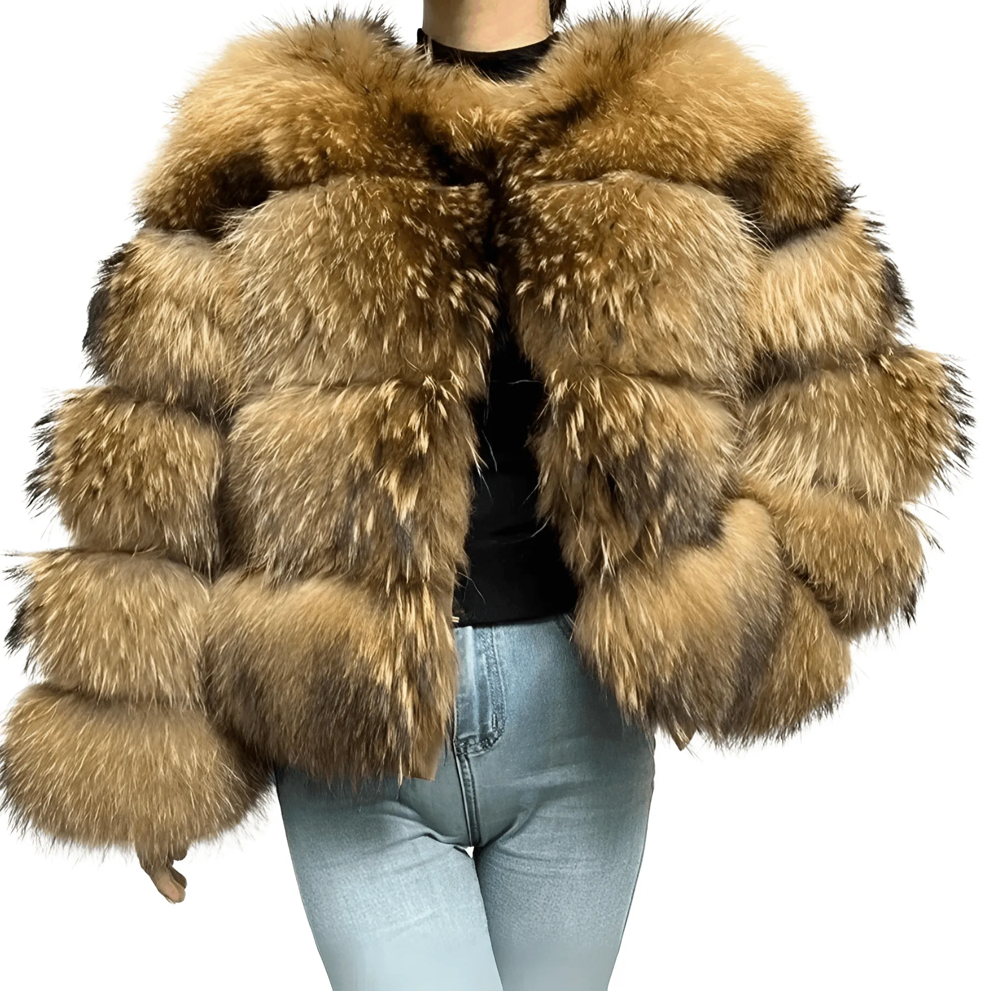 Super Hot Winter Luxury Women's Thick Real Fur Coat Natural Fox Fur Jacket Plus Size Jackets Female