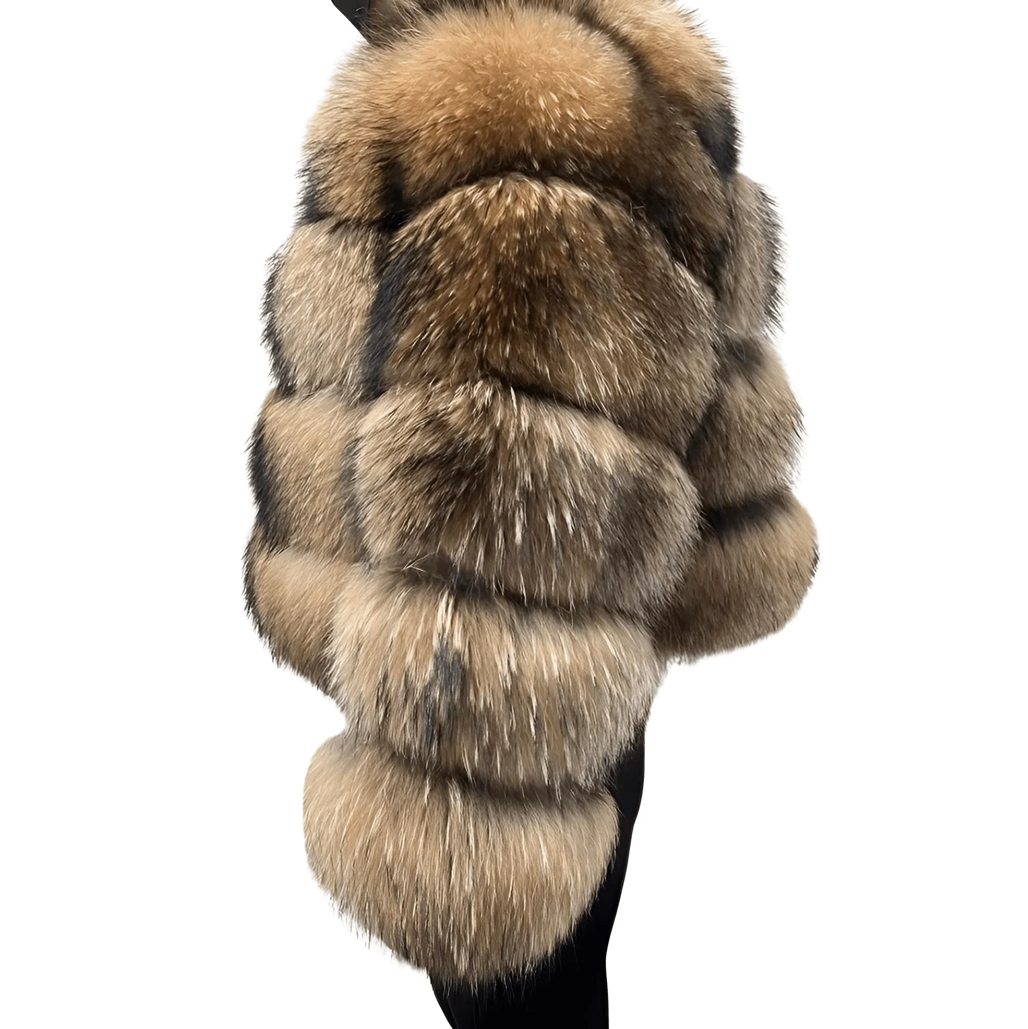 Super Hot Winter Luxury Women's Thick Real Fur Coat Natural Fox Fur Jacket Plus Size Jackets Female