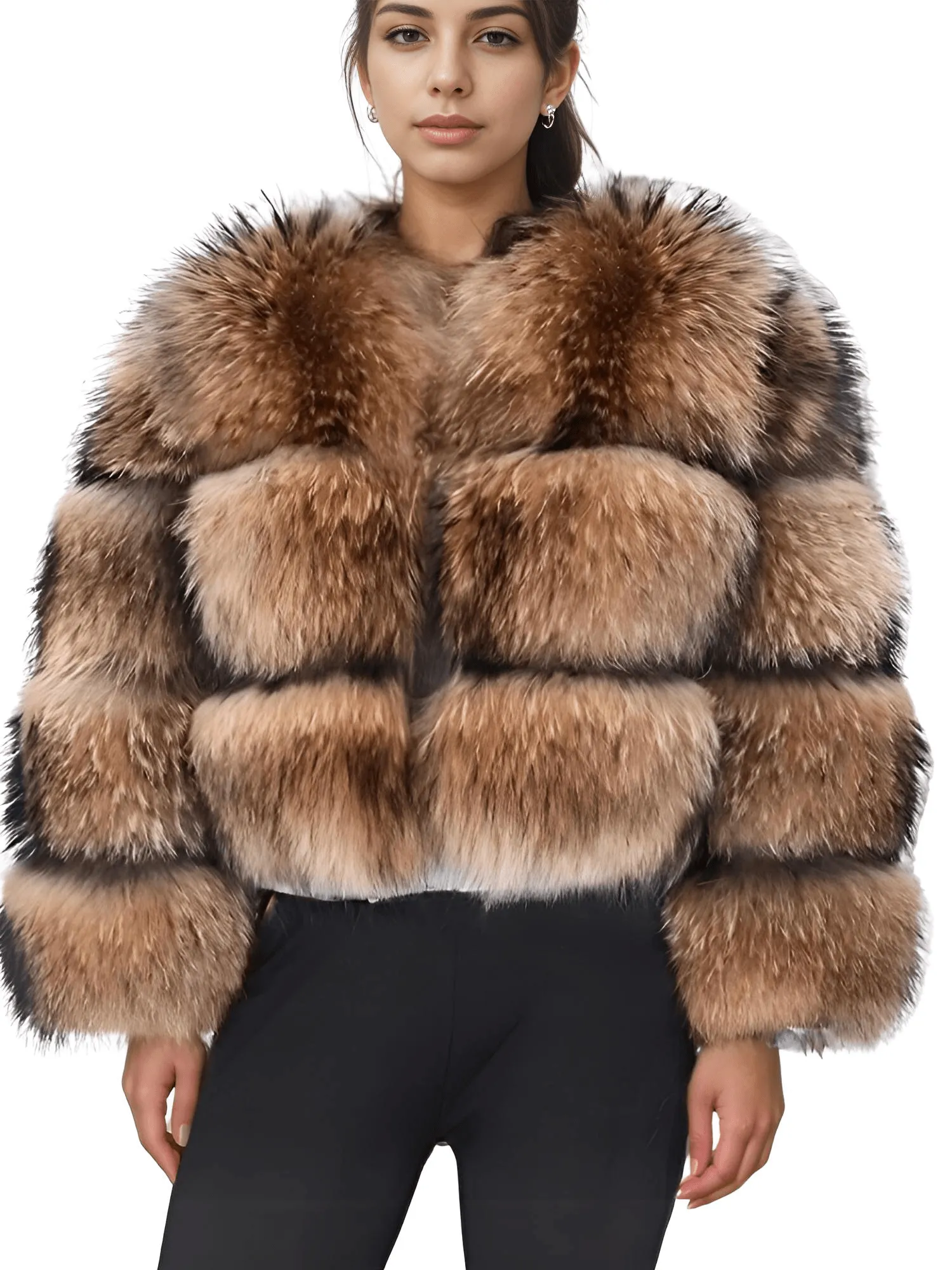 Super Hot Winter Luxury Women's Thick Real Fur Coat Natural Fox Fur Jacket Plus Size Jackets Female