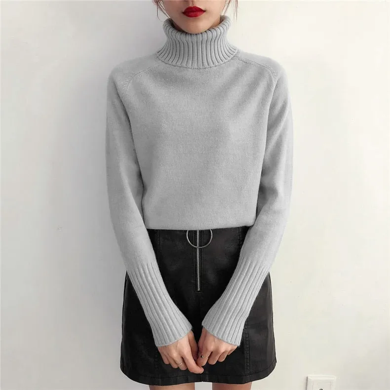 Sylvia Cashmere Knitted Turtleneck Sweater