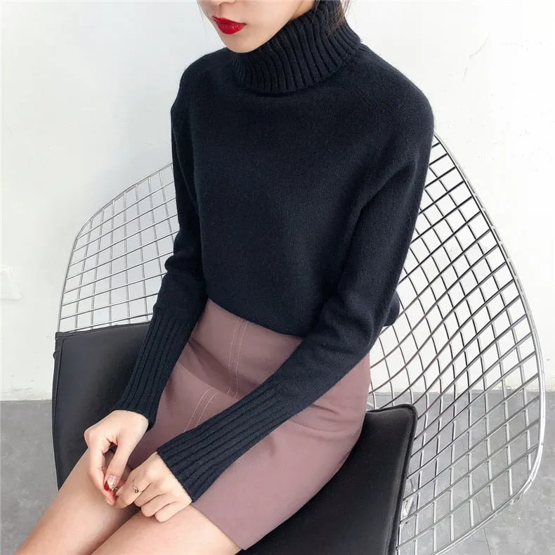 Sylvia Cashmere Knitted Turtleneck Sweater