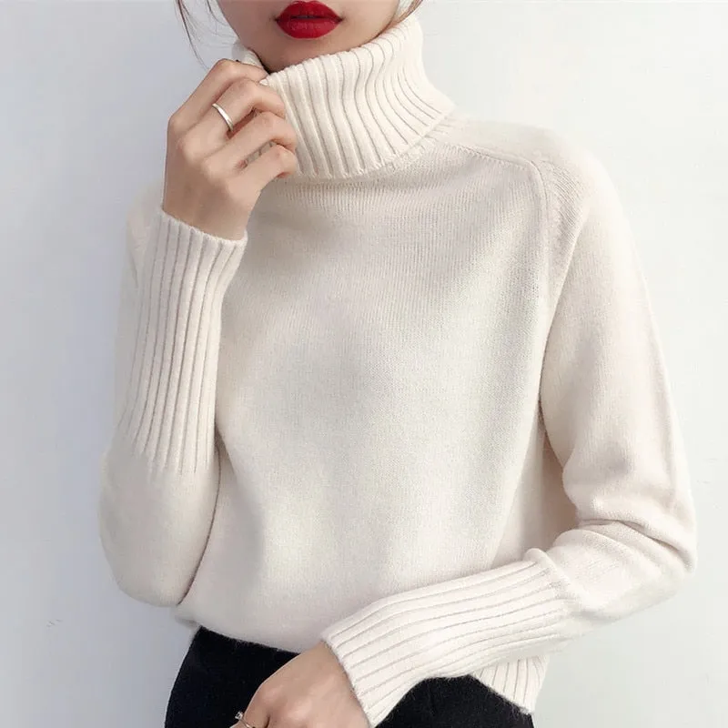 Sylvia Cashmere Knitted Turtleneck Sweater