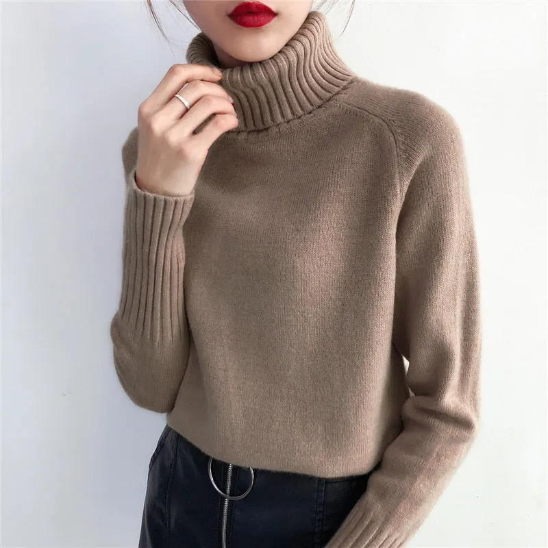 Sylvia Cashmere Knitted Turtleneck Sweater