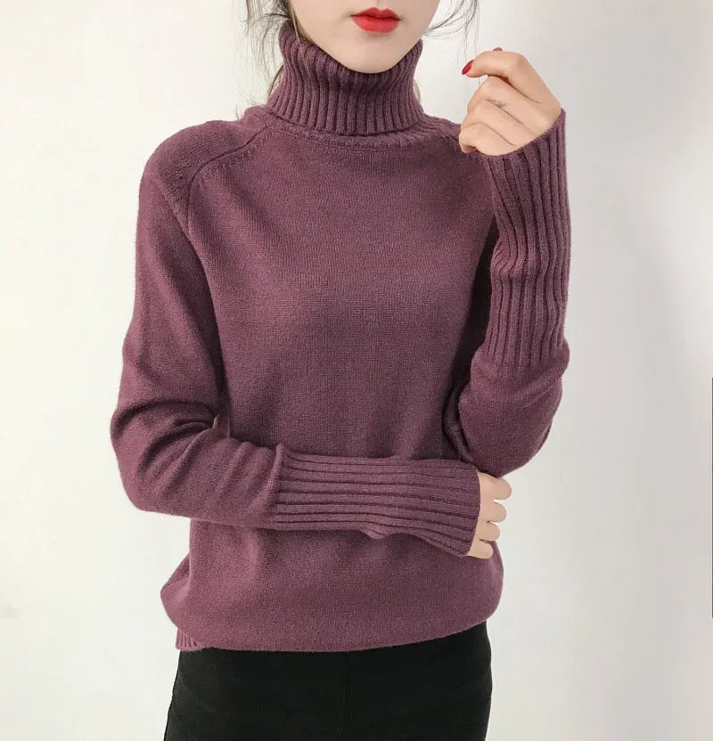 Sylvia Cashmere Knitted Turtleneck Sweater