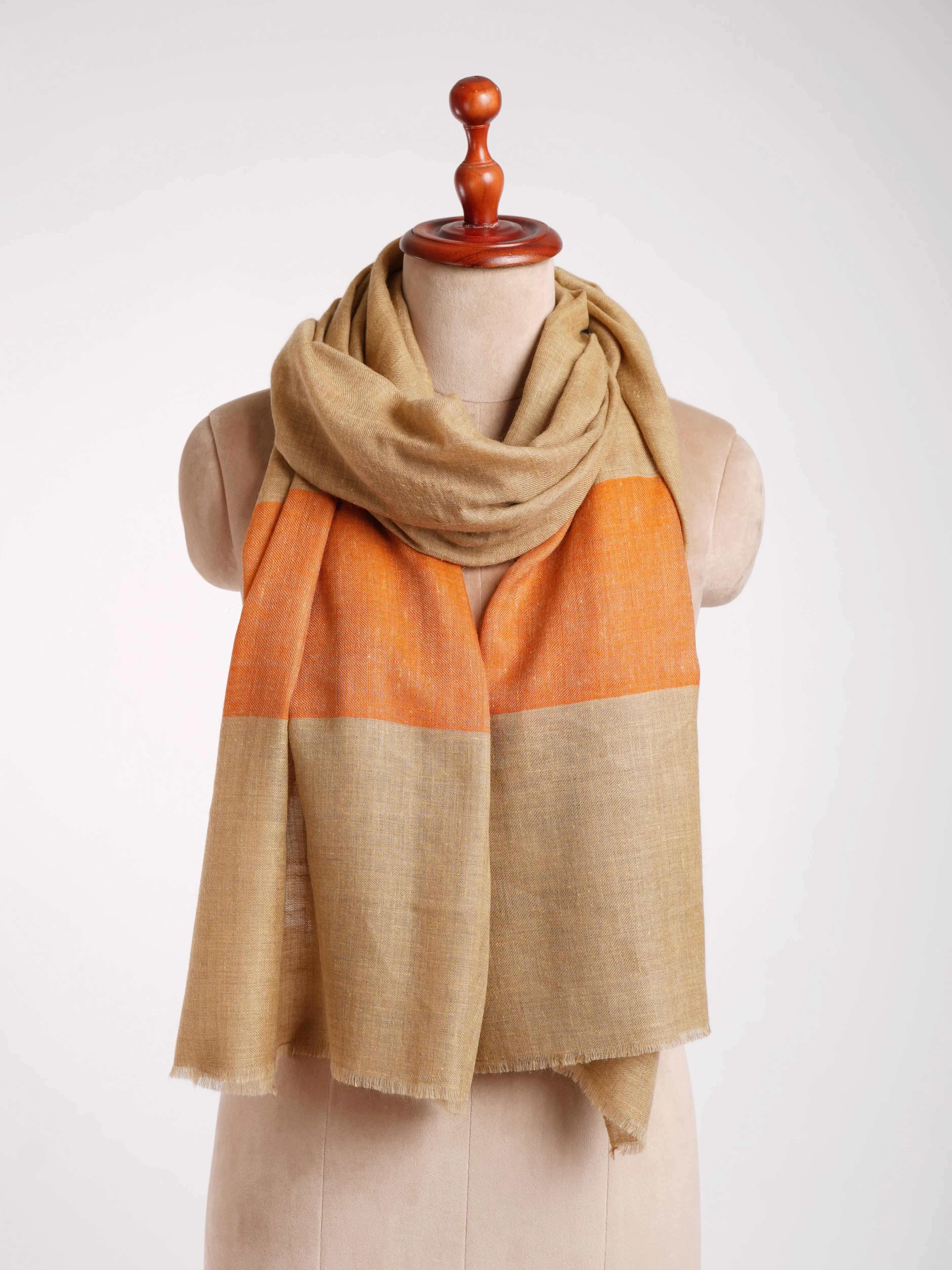 Tangerine Palla Indian Cashmere Scarf