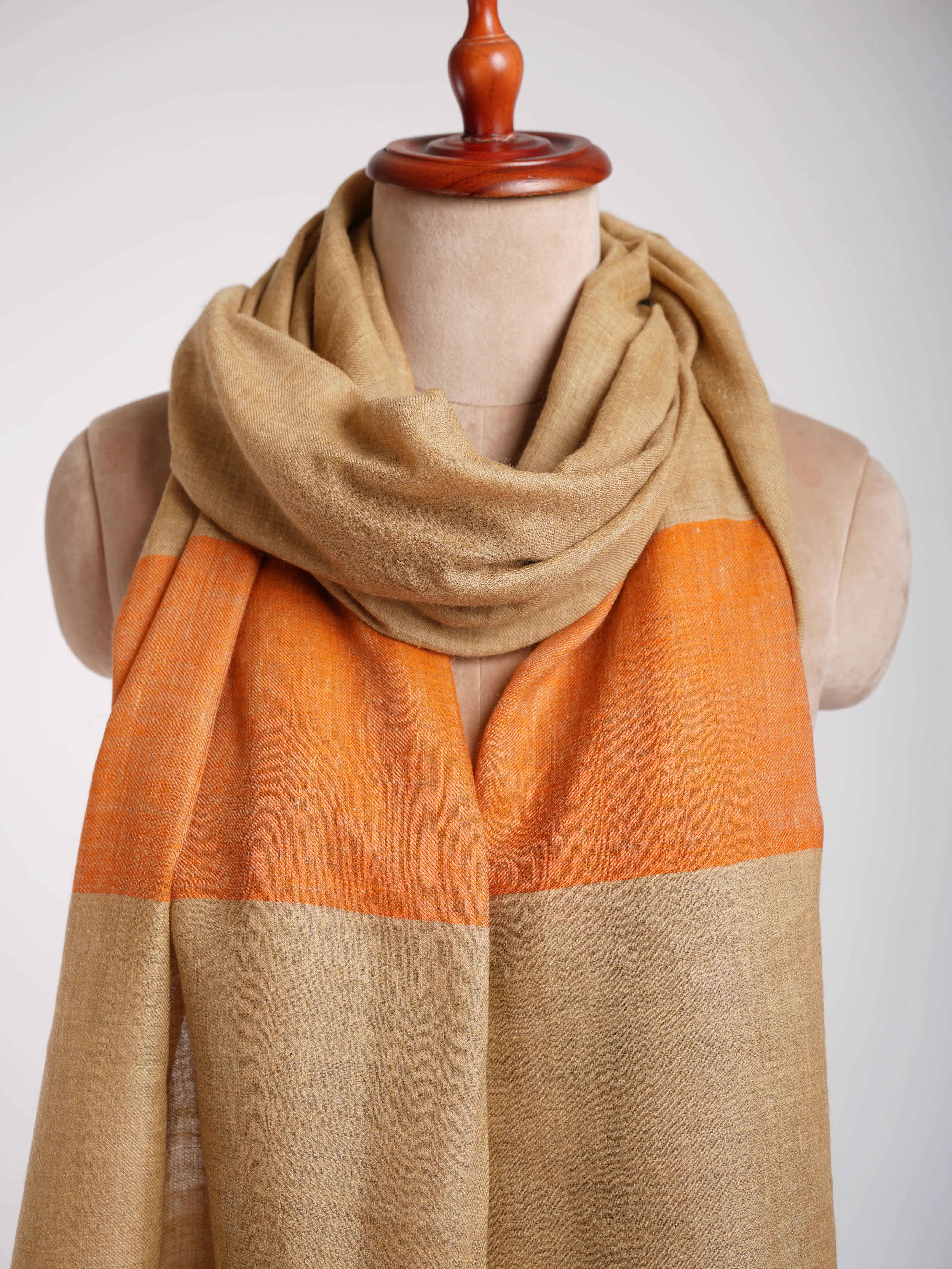 Tangerine Palla Indian Cashmere Scarf