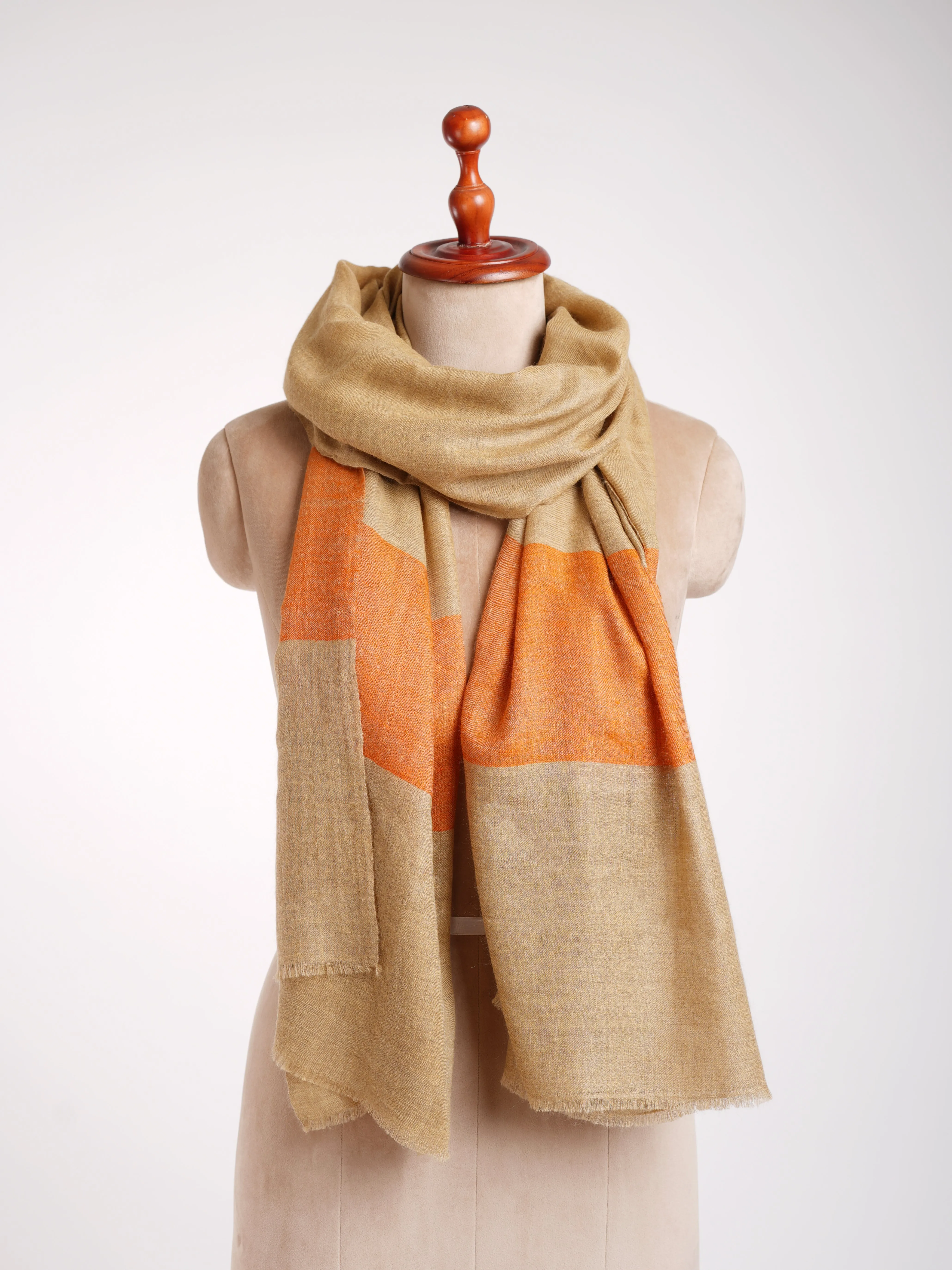 Tangerine Palla Indian Cashmere Scarf