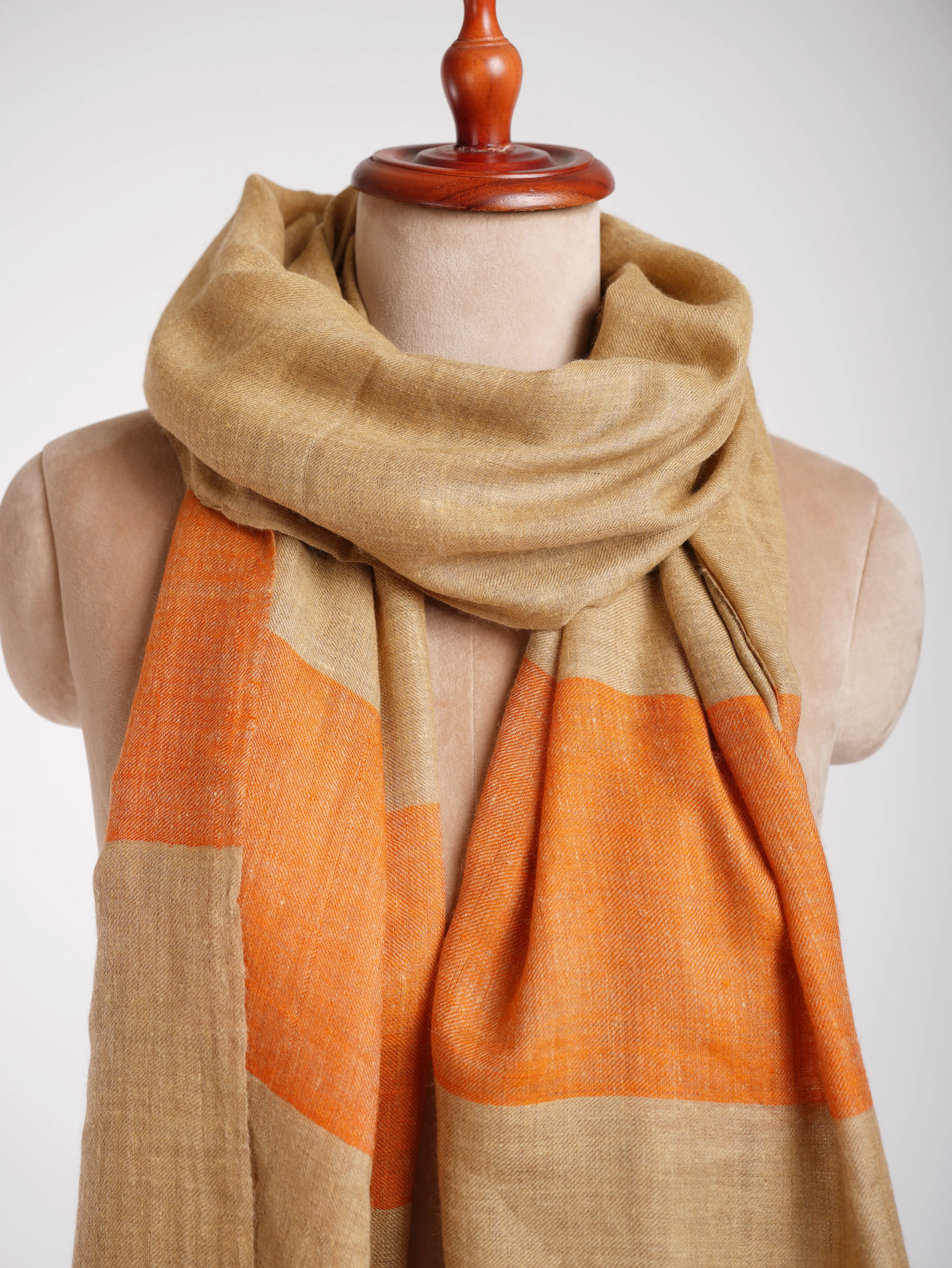 Tangerine Palla Indian Cashmere Scarf