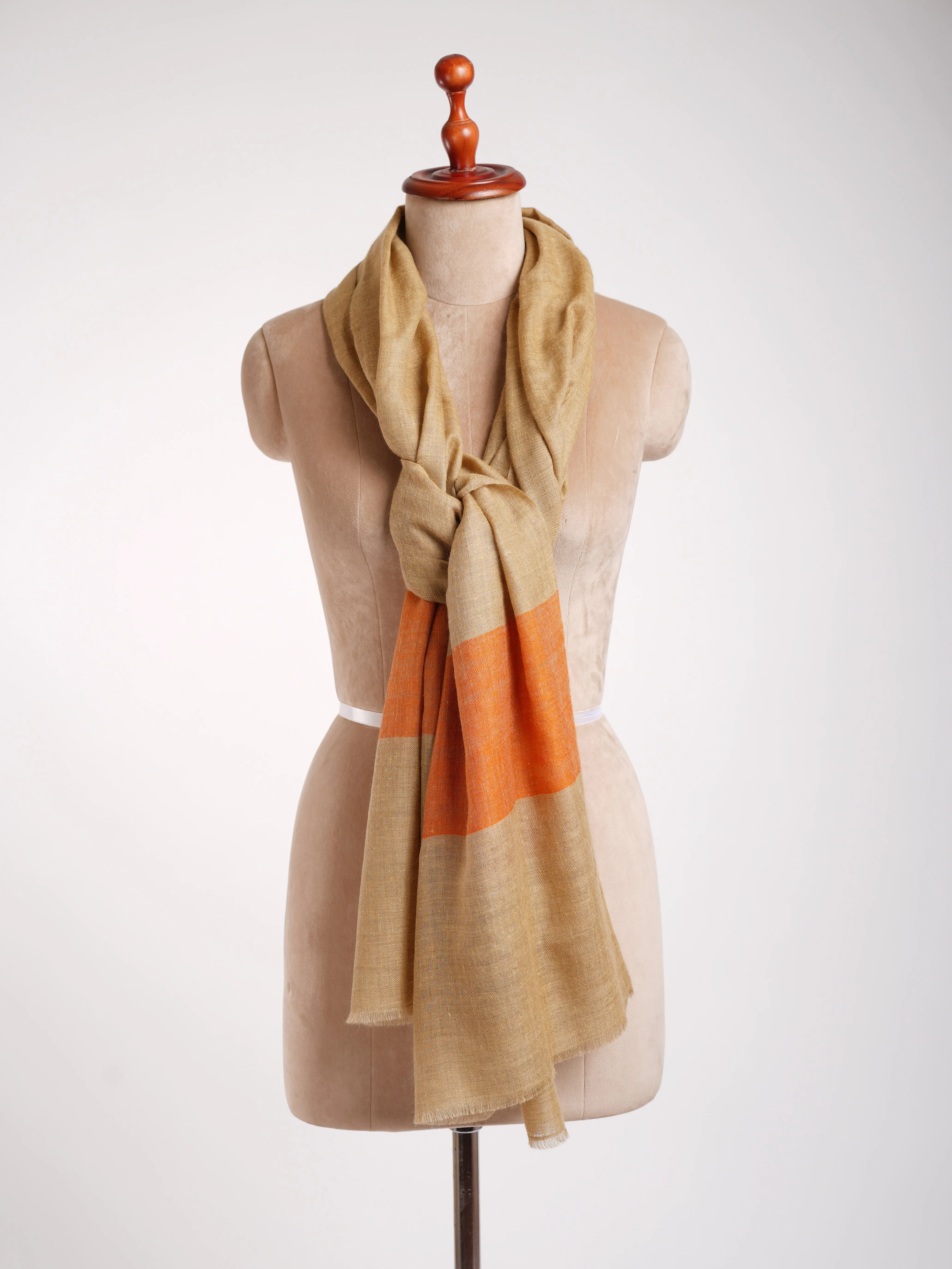 Tangerine Palla Indian Cashmere Scarf