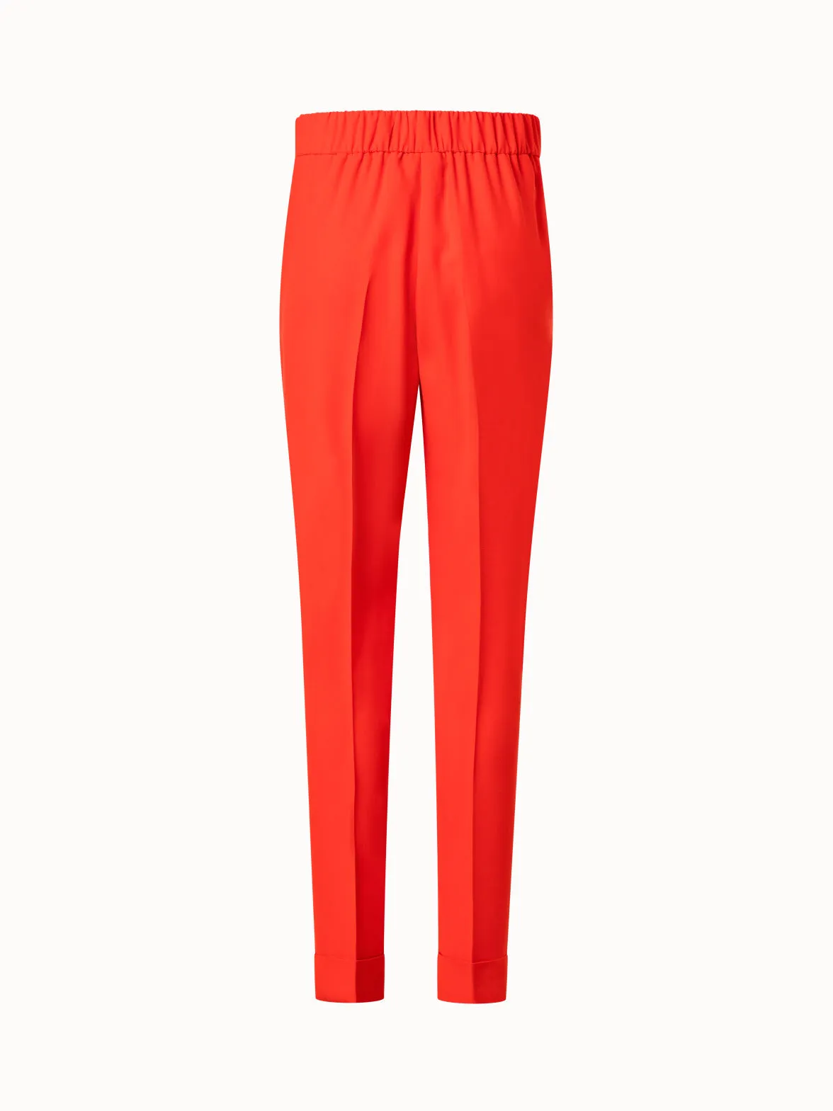 Tapered Crêpe Pants with Elastic Back