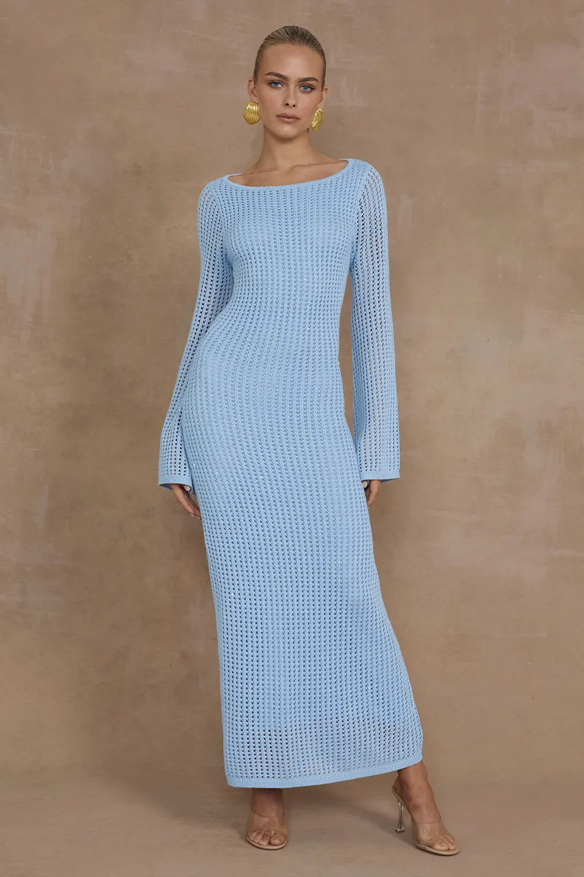 TASHANI MIDI DRESS - LIGHT BLUE