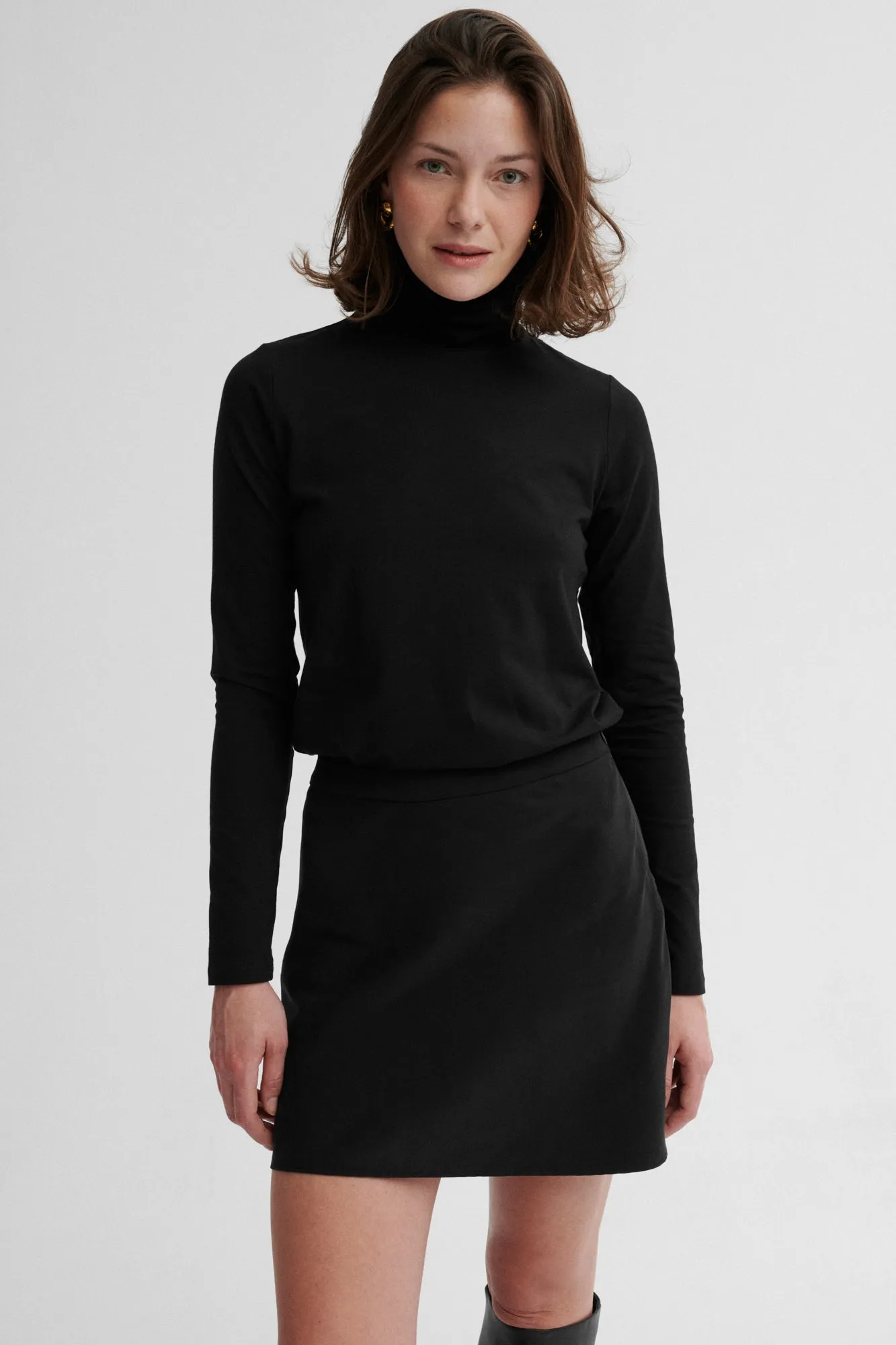 Turtleneck in fine cotton / 15 / 07 / onyx black