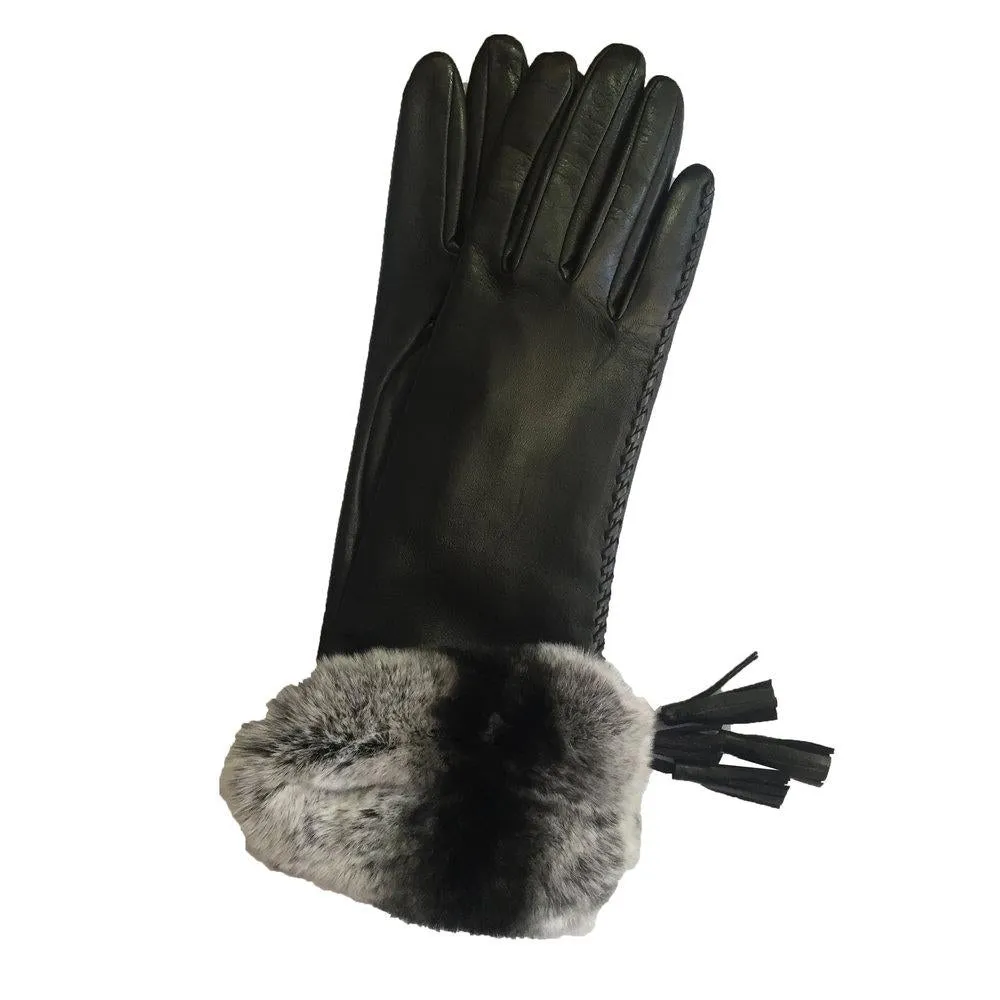 Veronique Tassel - Women's Silk Lined Tassel Leather Gloves